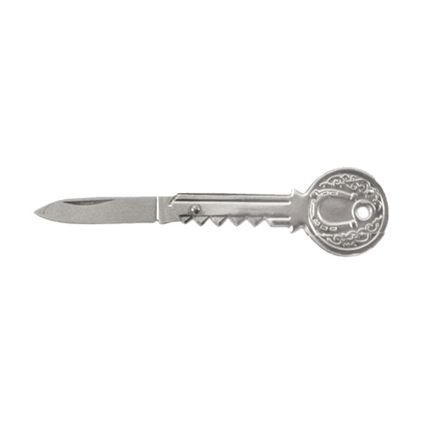 FOLD. KNIFE, KEY PENKNIFE, NICKEL-PLATED-IRON hdl +RING, S/S bld, BULK pkg