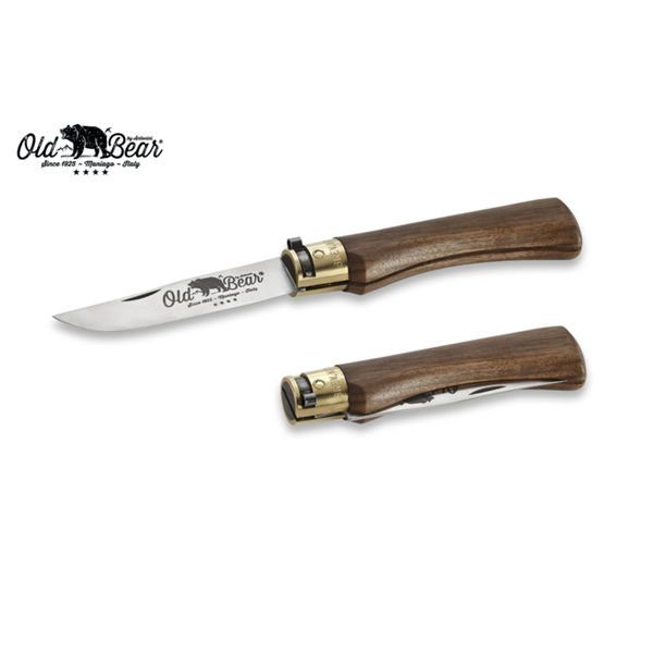 FOLD. KNIFE OLD BEAR CLASSIC, WALNUT hdl, S/S bld, CM 23 (XL), 12+1 DISPLAY-BOX