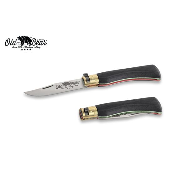 FOLD. KNIFE OLD BEAR CLASSIC, LAMINATED hdl, S/S bld, CM 15-17-19-21-23 (ALL), 12+1 DISPLAY-BOX