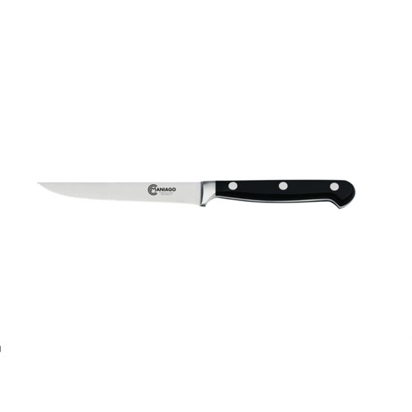 CCM – FORGED STEAK KNIFE SERRATED bld, BLACK POM hdl