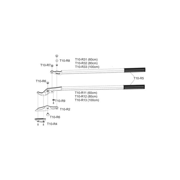 STRAIGHT ANVIL BRANCH-CUTTER W/LEVER SYSTEM 100CM