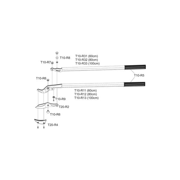 CURVED ANVIL BRANCH-CUTTER W/LEVER SYSTEM 100CM T-REX