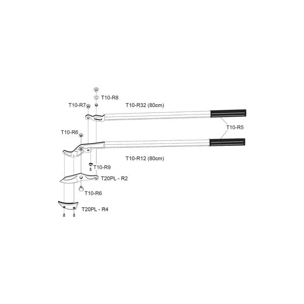 STRAIGHT ANVIL BRANCH-CUTTER W/LEVER SYSTEM 80CM T 45 mm (1.8 in)