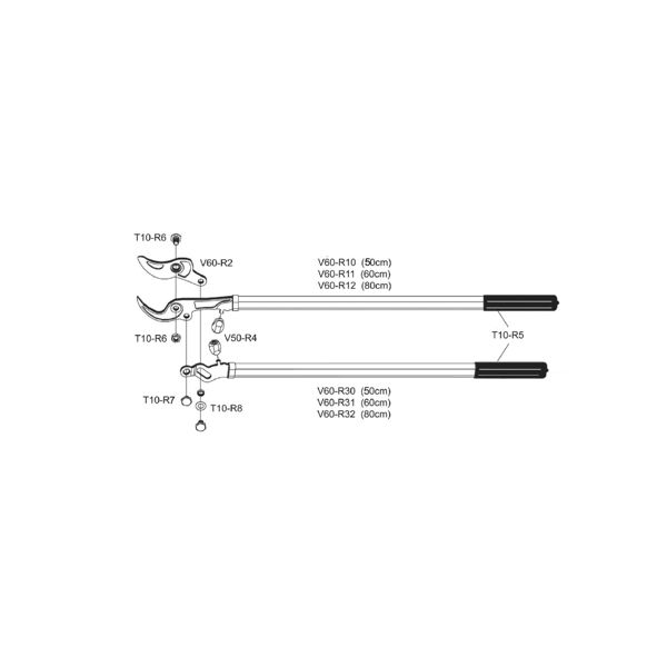 BY-PASS BRANCH-CUTTERS W/LEVER SYSTEM 50CM V-RAPTOR 730 g (25.8 oz)