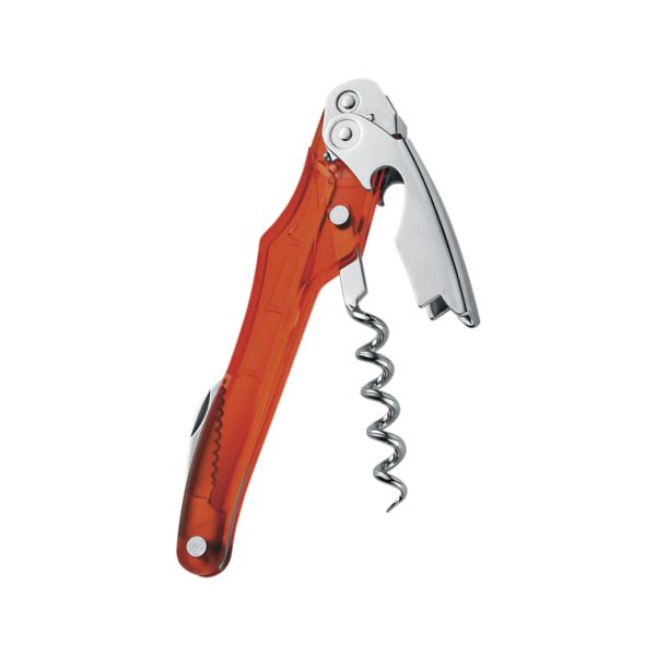 FARFALLI CORKSCREW SYNCRO, RED TRANSPARENT PLASTIC hdl C/S LEVERS-BLADE-SPIRAL, BULK pkg