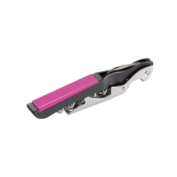 FARFALLI CORKSCREW GULLIVER, BLK C/S hdl + PLASTIC VIOLET C/S LEVERS-BLADE-SPIRAL, BULK pkg