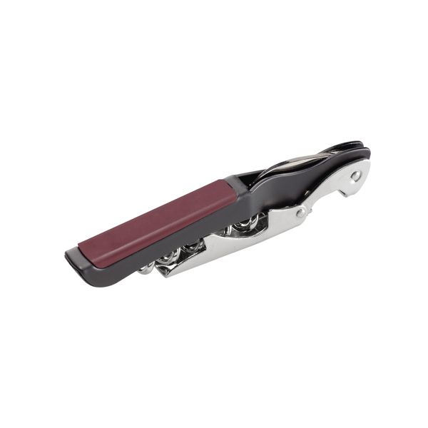 FARFALLI CORKSCREW GULLIVER, BLK C/S hdl + PLASTIC BURGUNDY C/S LEVERS-BLADE-SPIRAL, BULK pkg