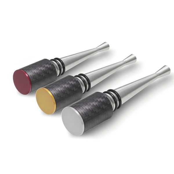 FARFALLI STOPPER FIBRA, S/S, w/CARBON FIBER+ALUMINUM TOP BRIGHT pkg SINGLE CARTON BOX (FF 522)