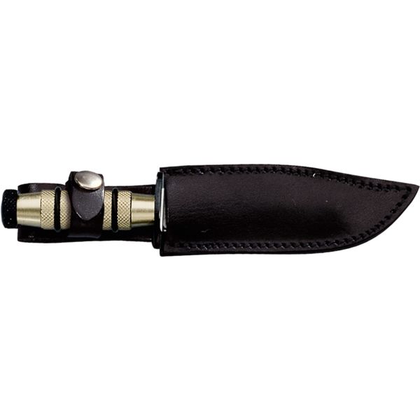 FOX MINI RAMBLER FIXED MIGNON STAINLESS STEEL 420C SATIN bld, CHAMPAGNE ALUMINUM hdl, w/SHEATH