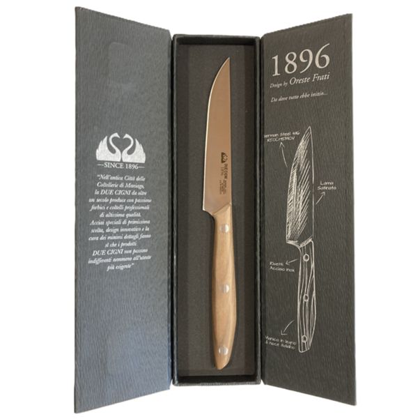 DUE CIGNI 1896 LINE STEAK KNIFE CM 11 - S/S 4116 - hdl WALNUT