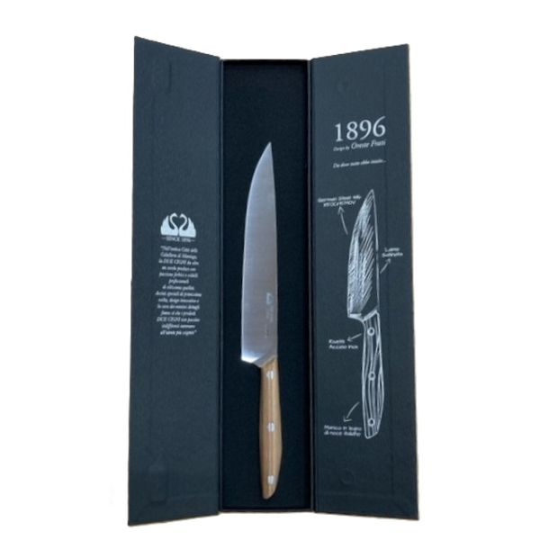 DUE CIGNI 1896 LINE CARVING KNIFE CM 20 - S/S 4116 - hdl WALNUT