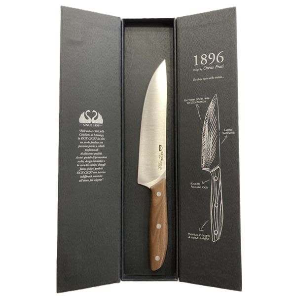 DUE CIGNI 1896 LINE COOK'S KNIFE CM 20 - S/S 4116 - hdl WALNUT