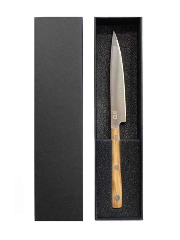 DUE CIGNI HAKUCHO TABLE KNIFE CM 12 - S/S 4199 NITRO B, OLIVE WOOD hdl