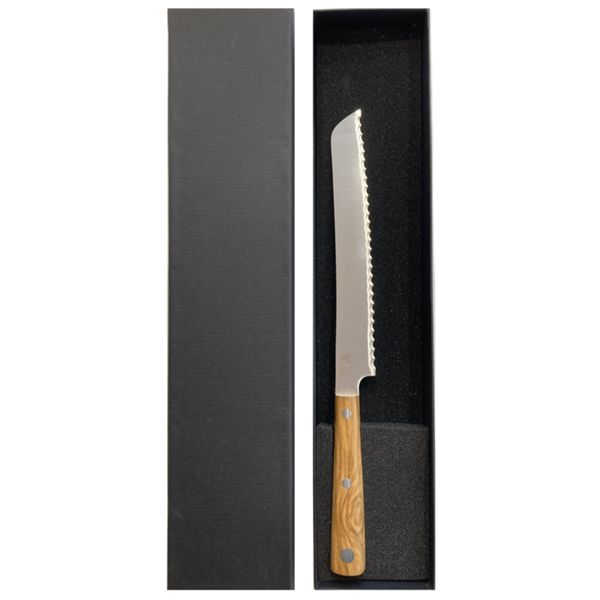 DUE CIGNI HAKUCHO PANKIRI BREAD KNIFE CM 21 - S/S 4199 NITRO B, OLIVE WOOD hdl