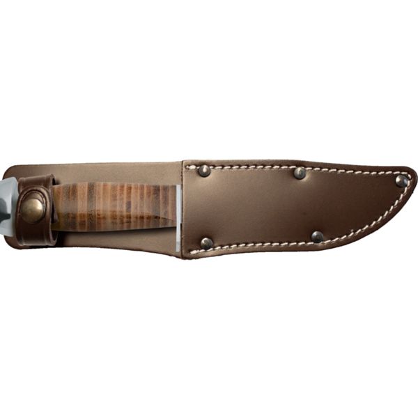 CAMPING FIXED KNIFE, BLADE 420C, LEATHER hdl