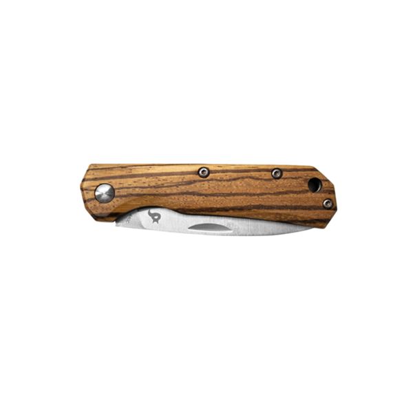 BLACK FOX CIOL FOLD. KNIFE, 440C SATIN bld, ZEBRAWOOD hdl