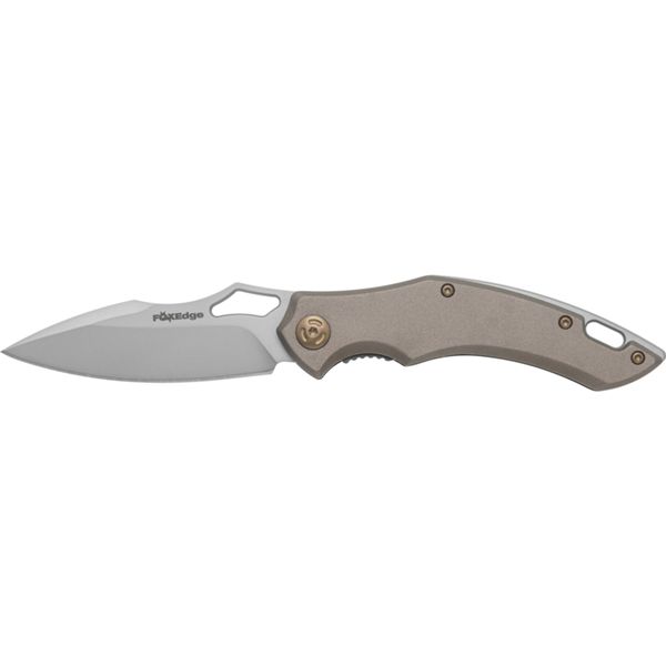 FOX EDGE SPARROW FOLDING KNIFE LINER LOCK, 9Cr13 BLADE, ALUMINUM BROWN HANDLE