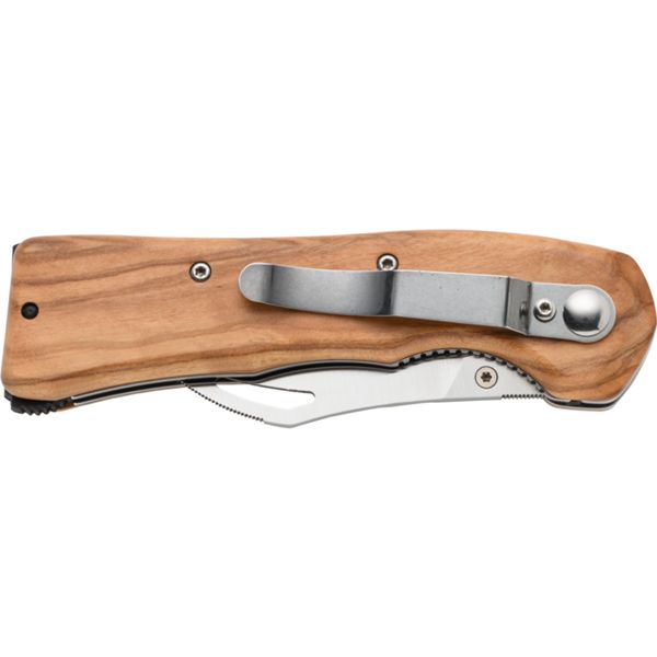 FOX SPORA MUSHROOM FOLDING KNIFE S/S SANDVIK 12C27SATIN bld,OLIVE WOOD hdl