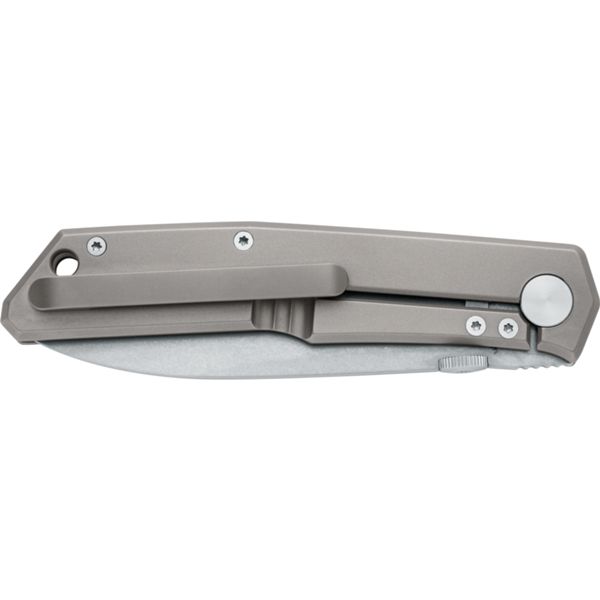 FOX TERZUOLA FOLDING KNIFE,SW N690 BL, TITANIUM FRAME LOCK BEAD BLASTED GREY hdl