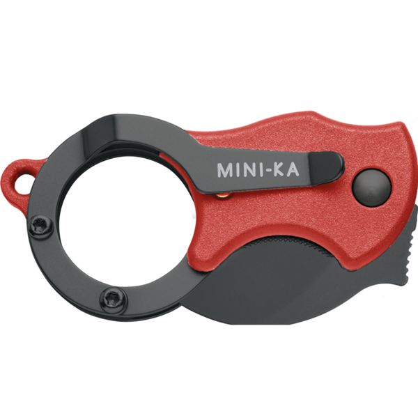 FOX MINI KA, FOLD. KNIFE RED NYLON hdl, 1.4116 S/S BLACK IDROGLIDER bld