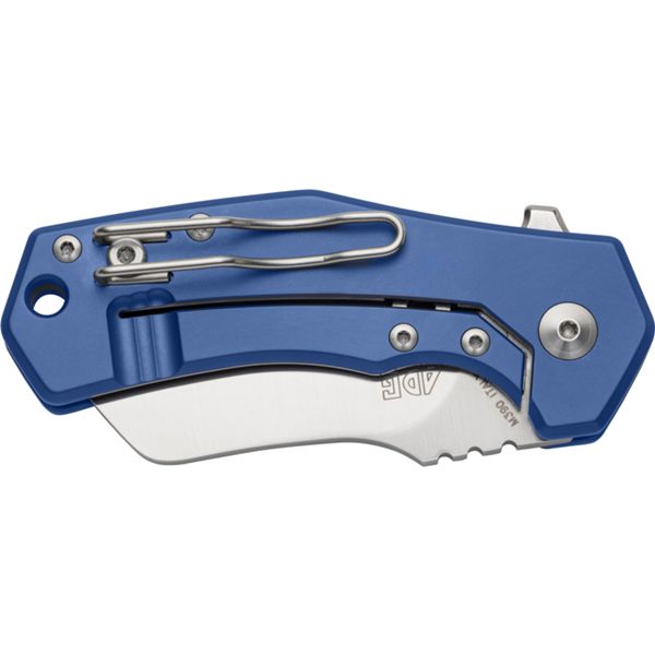 FOX ITALICO FOLD. KNIFE, M390 S/S SHEEPSFOOT SATIN bld, BLUE ANODIZED TITANIUM hdl