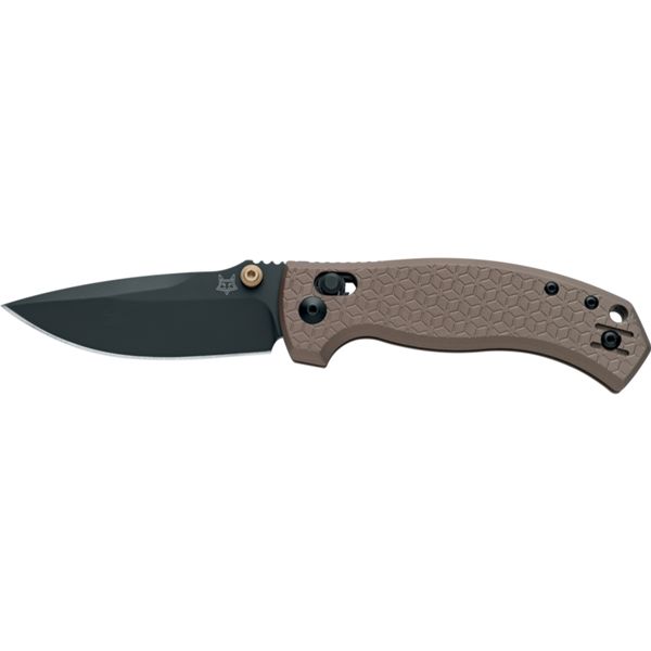 FOX KNIVES-LES GEORGE DESIGN ANZU FOLDING KNIFE MAGNACUT PVD BLACK BLADE VERSO LOCK, ALLUMINIUM BRONZE HANDLE