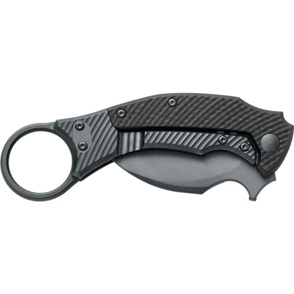 FOX/BASTINELLI BLACKBIRD FOLDING KNIFE S/S ELMAX PVD bld, TIT.FRAME LOCK PVD AND CF hdl