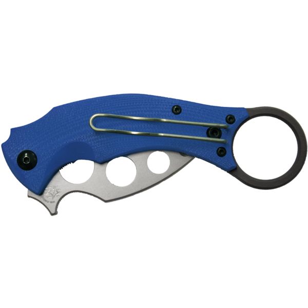 FOX BLACK BIRD FOX, BASTINELLI TRAINING KARAMBIT AISI 420 bld G10 BLUE hdl