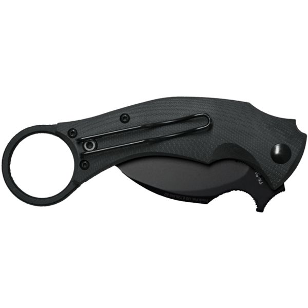 FOX/BASTINELLI BLACKBIRD KARAMBIT BLACK bld G10 BLACK hdl