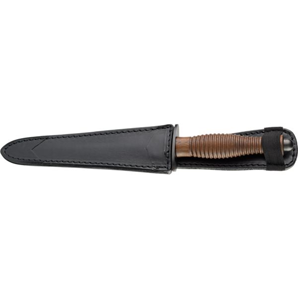 FOX FAIRBAIRN SYKES FIGHTING KNIFE, BLUNT EDGE PVD bld, WALNUT WOOD hdl