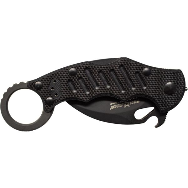 FOX KARAMBIT, FOLD. KNIFE, LAWKS SYSTEM, bld N690 CERAKOTE, hdl G10 BLK