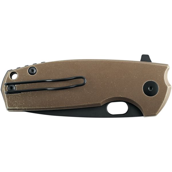 FOX/VOX CORE FOLD. KNIFE BROWN ALUMINIUM hdl, STAINLESS STEEL ELMAX BLACK TOP SHIELD bld