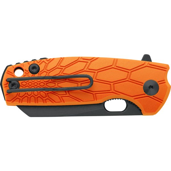 FOX/VOX BABY CORE FOLD. KNIFE ORANGE FRN hdl, N690DARK STONEWASHED bld, BLACK SPACER, BLACK CLIP AND