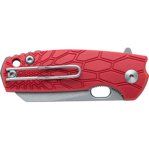 FOX/VOX BABY CORE FOLD. KNIFE RED FRN hdl, N690 STONEWASHED bld, GREY SPACER