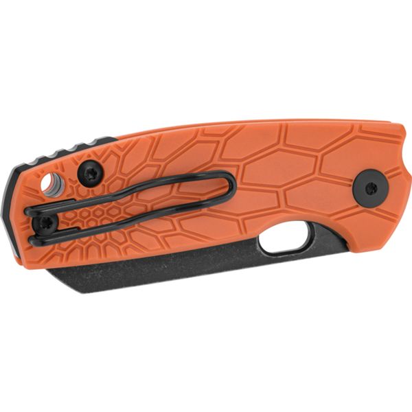 FOX/VOX BABY CORE FOLD. KNIFE ORANGE FRN hdl, N690DARK STONEWASHED bld, BLACK SPACER