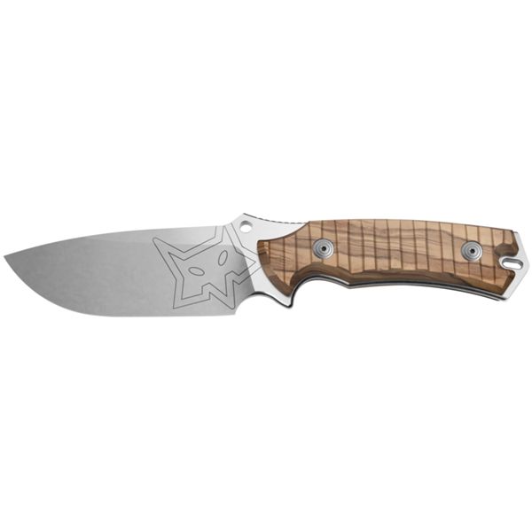 FOX OXYLOS, FIXED KNIFE OLIVE WOOD hdl, STONEWASHED BECUT STAINLESS STEEL bld