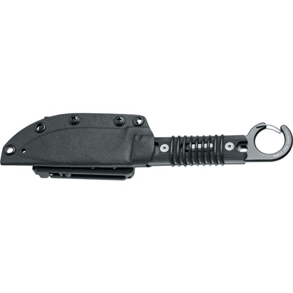 FOX RUMICI FKMD SURVIVAL FEROX FIXED KNIFE, IDROGLIDER SERRATED N690 bld, BLACK G10 hdl