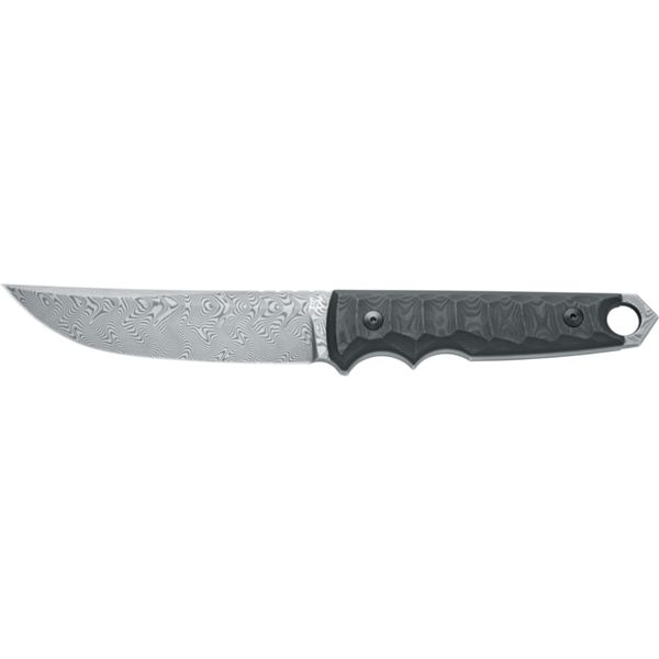 FOX FKMD RYU TACTICAL TANTO FIXED BLADE KNIFE - HARRINGBONE DAMASCO BLADE,CARBON FIBER BLACK CAMO