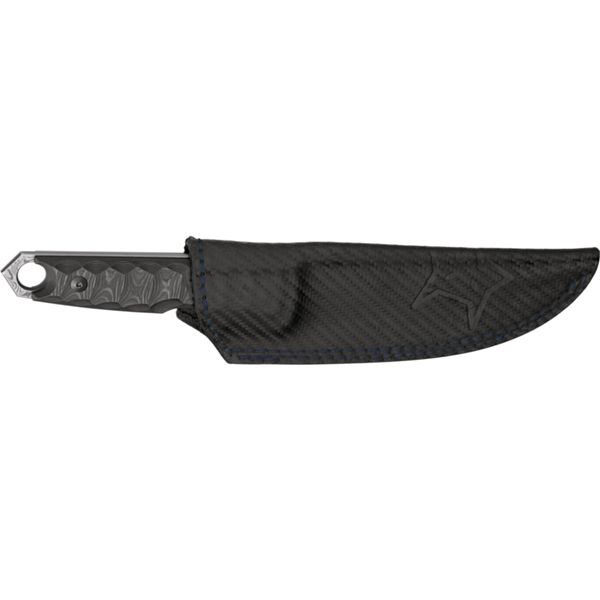 FOX FKMD RYU TACTICAL TANTO FIXED BLADE KNIFE - HARRINGBONE DAMASCO BLADE,CARBON FIBER BLACK CAMO