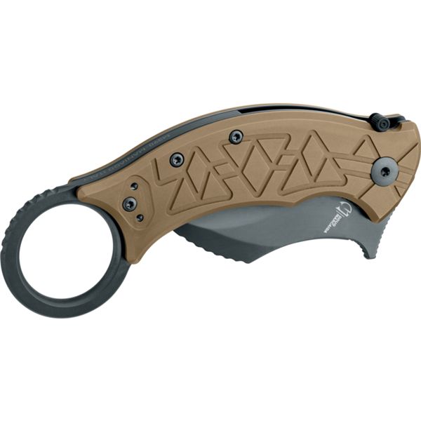 FOX/MARCAIDA FX 802 TIPVD KARAMBIT FOLDING KNIFE, M390 BLACK PVD bld.,  ANODIZED TITANIUM BRONZE hdl.