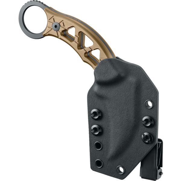 FOX/MARCAIDA FX 803 TIPVD KARAMBIT FIXED BLADE KNIFE, M390 BLACK PVD bld., ANODIZED TITANIUM BRONZE hdl.