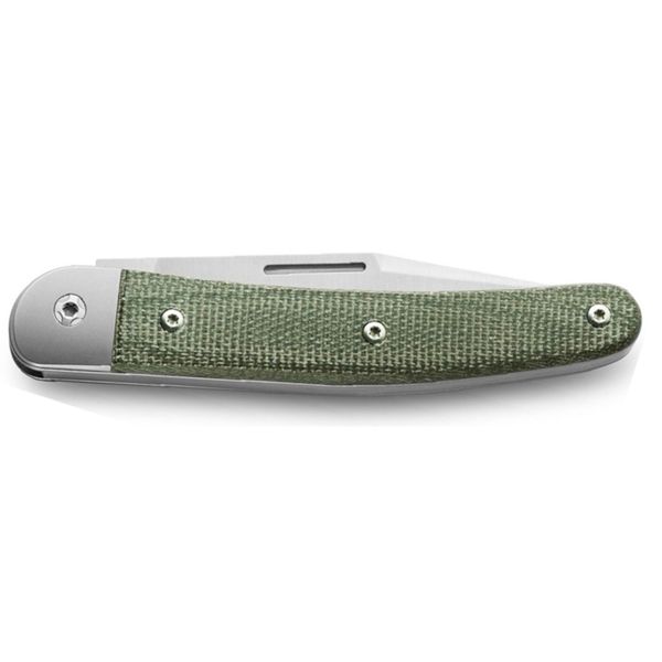 JACK - M390 Clip bld, screw driver bld, Green Canvas hdl, Ti Bolster & liners