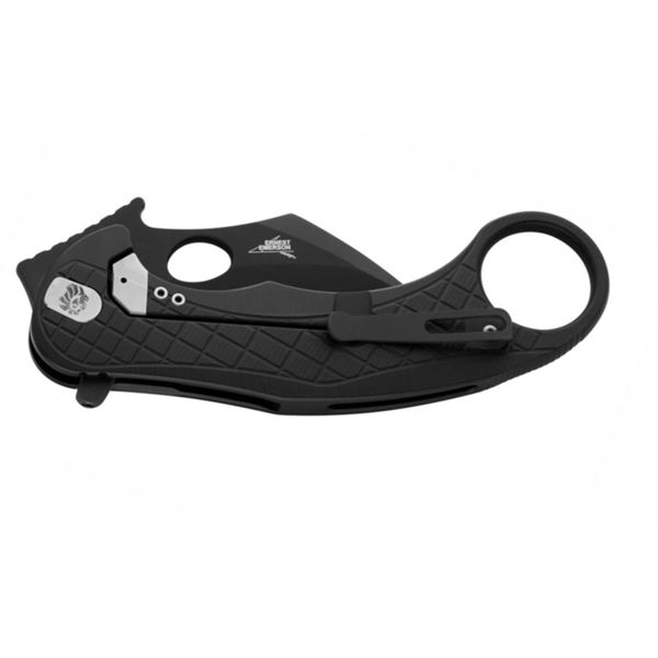 L.E.One - Folding knife Chemical Black MagnaCut bld, BLACK aluminum hdl