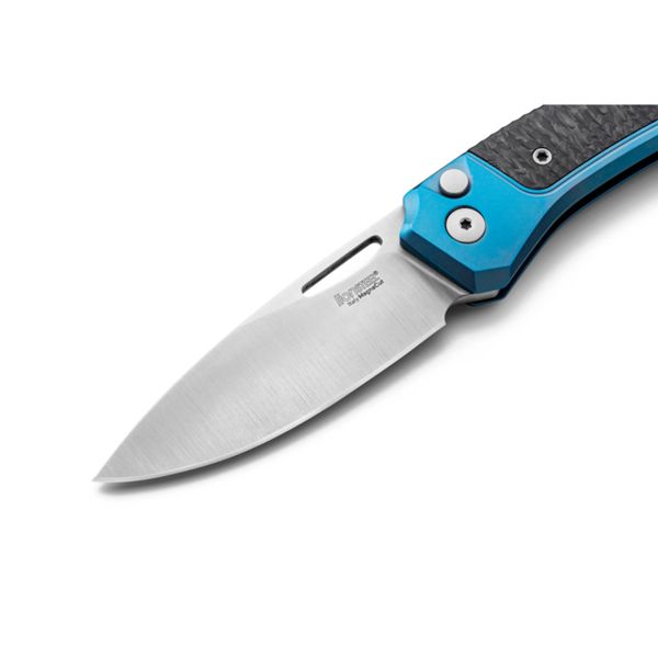 TWAIN - Folding knife Magnacut bld, Blue Titanium and Carbon Fiber hdl