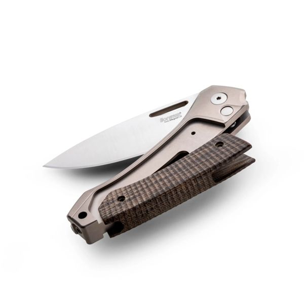 TWAIN - Folding knife Magnacut bld, Bronze Titanium and Carbon Fiber hdl