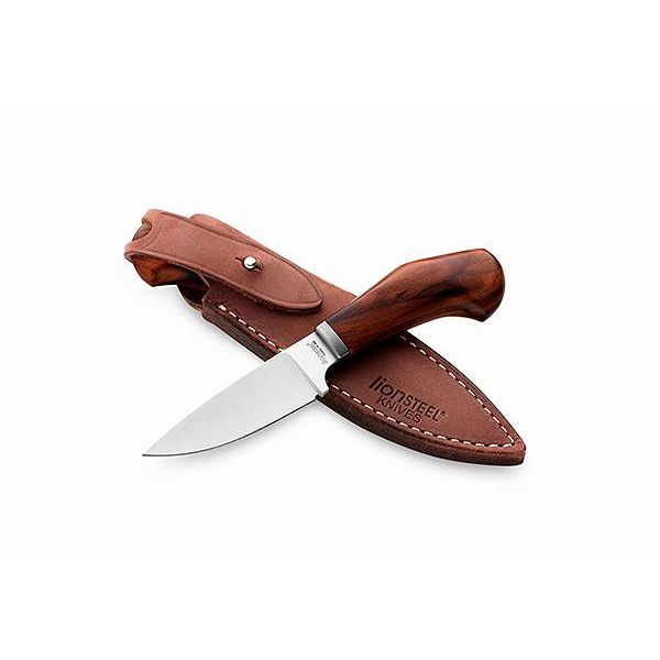 WILLY - Fixed knife m390 blade SANTOS wood andle, Ti guard, leather sheath