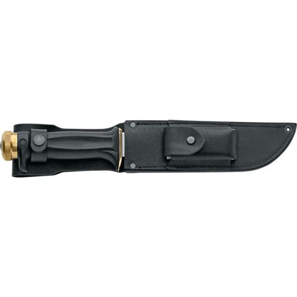 OUTDOOR KNIFE 695, S/S bld, PLASTIC hdl: BLK, +SHEATH