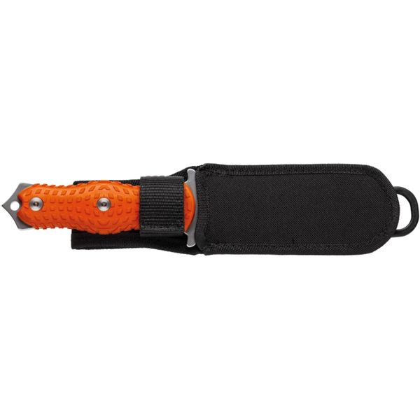 DIVING KNIFE ALLI, S/S bld 12 CM, PLASTIC hdl: ORG, +SHEATH