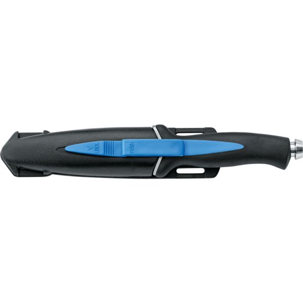 DIVING KNIFE AQUATYS, S/S bld 12 CM, PLASTIC hdl: BLK/BLU, +SHEATH