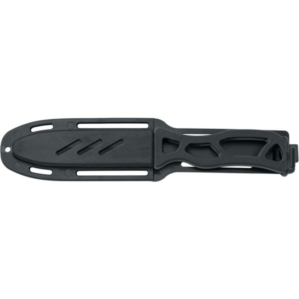 DIVING KNIFE MAKO, S/S BLK PTFE bld 11 CM, PLASTIC hdl: BLK, +SHEATH, +RUBBER RING SPARE PART